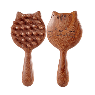 头皮按摩经络梳檀木梳