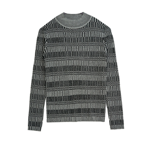 APPENDAGE秋冬新款半高领羊毛百搭条纹紧身打底衫通勤针织套头