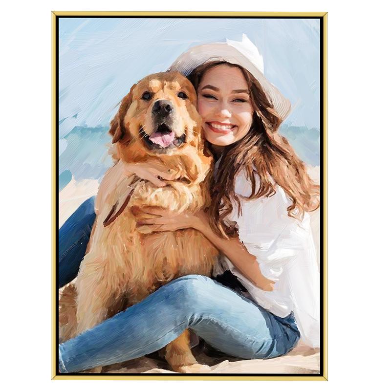 萌宠工坊宠物画像定制小猫咪狗照片变油画人像合照礼物装饰挂墙画
