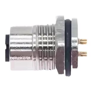 M12航空插头插座3针4芯5孔6P8焊接pcb防水连接器板前后公母座安装