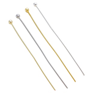 14K18K包金保色球针圆头针珠头针diy配件珍珠吊坠耳饰材料 100根