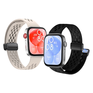 适用华为watch fit4pro手表带fit3手环磁吸扣透气硅胶腕表带专用一体运动智能手环FI男生腕带女生夏天透气