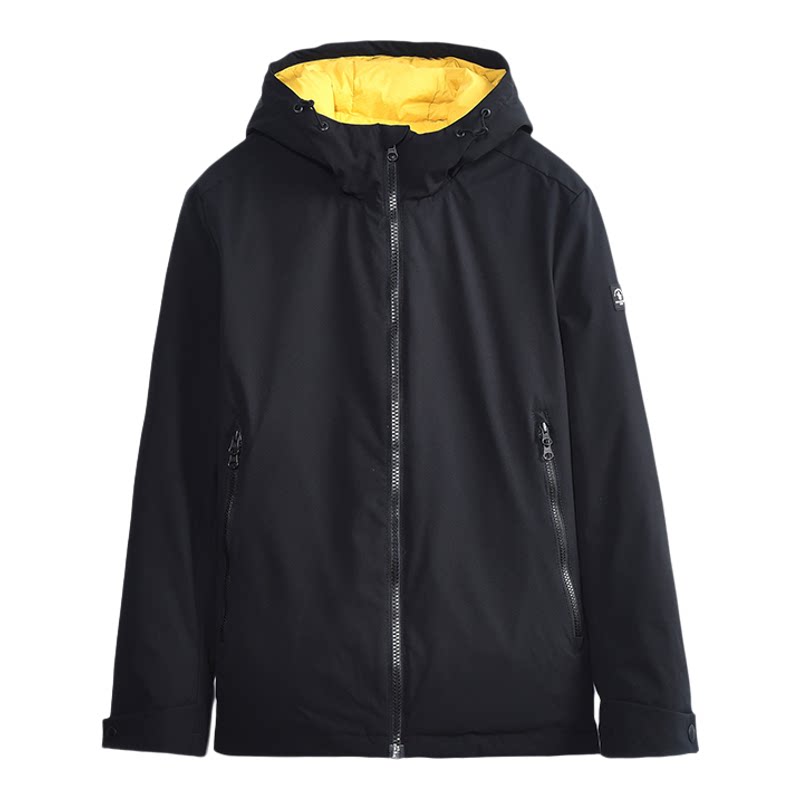 圣大保罗保暖连帽白鸭绒羽绒服