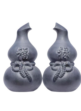 石雕葫芦摆件招财镇宅天然青石头葫芦定制刻字庭院园林福禄葫芦