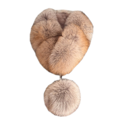 狐狸毛配獭兔毛内里大毛球点缀