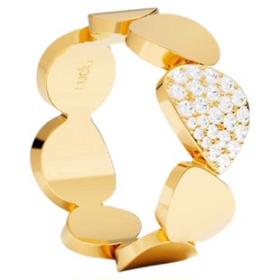 [杨紫同款]APM Monaco Galet戒指金黄色女银手饰指环情人节礼物