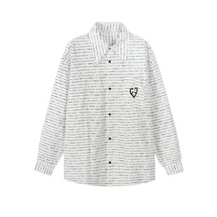 INXX APYD 复古甲骨文满印长袖衬衫男大尖领设计感衬衣无性别