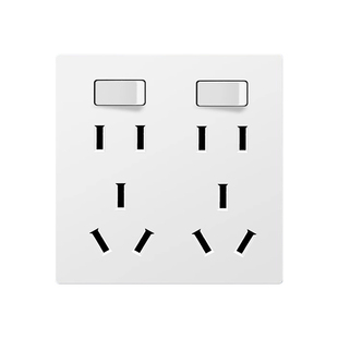国际电工86型二开十孔插座一开8孔厨房家用面板双开10孔带开关16a