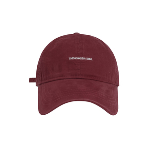 韩系简约～百搭高级感通勤酒红色棒球帽学生遮阳鸭舌帽显脸小帽子