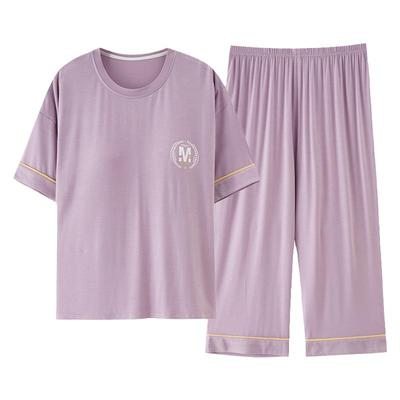 帕兰朵夏季大码莫代尔带胸垫睡衣