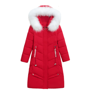 2025冬季新款鸭鸭羽绒服女中长款加厚保暖白鸭绒大毛领加厚外套女