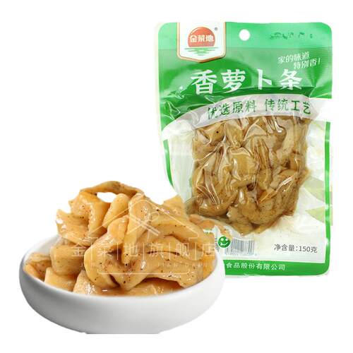 金菜地五香萝卜辣腌萝卜条酸菜泡菜酱菜咸菜拌面安徽特产150g袋装