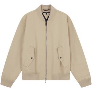 Tommy秋冬男装棉麻混纺斜纹休闲通勤美式飞行员棒球服夹克外套