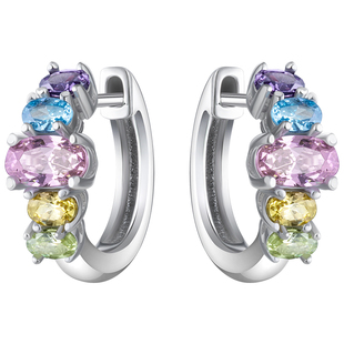 海盗船银饰五彩耳环女轻奢高级感气质秋冬2023新款气质甜美风耳饰