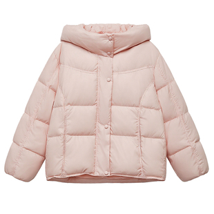 DM100大码百分百女装微胖mm冬季微笑线三防长短款加厚连帽羽绒服