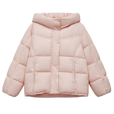 DM100大码百分百女装微胖mm冬季微笑线三防长短款加厚连帽羽绒服