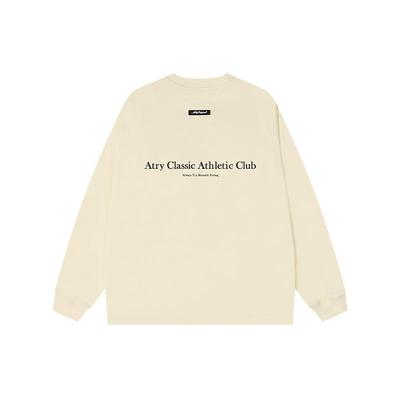 字母标语长袖t恤男重磅纯棉上衣