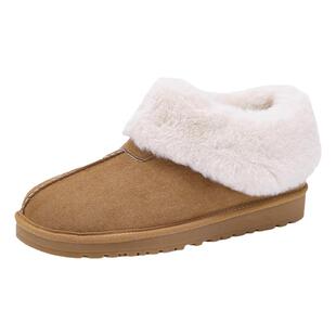 加绒雪地靴女2026新款冬季厚底保暖皮毛一体鞋女休闲棉鞋大码女鞋