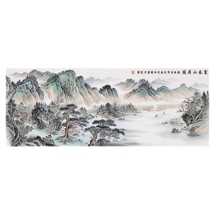 江山呈秀名家山水画真迹客厅风景画装饰画国画办公室挂手绘定制