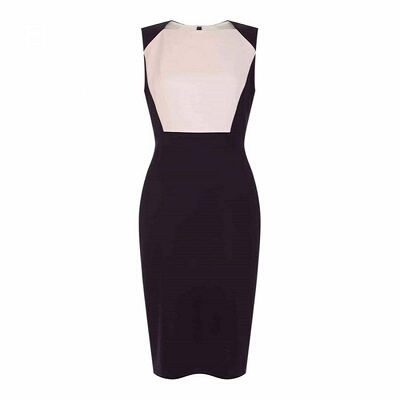 修身几何造型聚酯时尚气质纯色