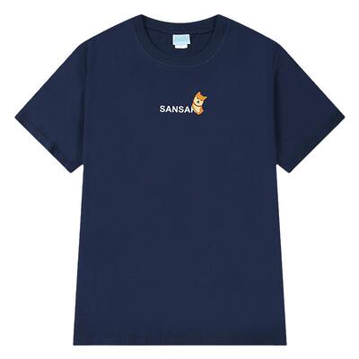 ins潮牌卡通小狗短袖T恤男女夏季新款重磅圆领纯棉宽松情侣装bf风