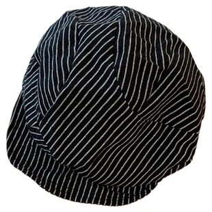 日系文艺复古褶皱条纹贝雷帽子女夏季棉麻透气显脸小报童帽画家帽