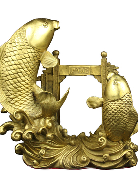 铜鲤鱼跃龙门摆件工艺品年年有余