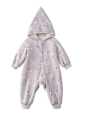 嫚熙婴儿连体衣连帽卫衣保暖衣春季外套外出服宝宝爬服春秋季哈衣
