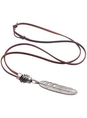 复古朋克金属机车吊坠皮革项链