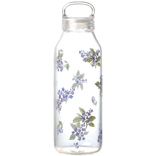 蓝莲花外出玻璃高硼硅大瓶子水杯冷泡杯携带茶杯便携泡茶随行杯子