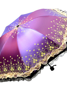 女士雨伞蕾丝花边伞防晒晴雨两用