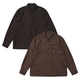 【PacShop】.pac 进口全羊毛条纹双色衬衫 MILK CHOCO SHIRT