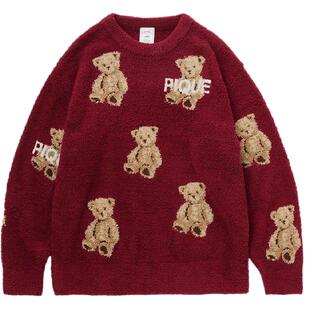 gelato pique25秋冬新品女睡衣本命年红小熊半边绒保暖PWNT235113