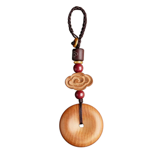 遇见普陀山天然桃木钥匙扣挂件男士平安护身符汽车平安扣挂件女款