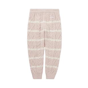 gelato pique秋冬儿童睡裤半边绒条纹编织长裤PKNP245413