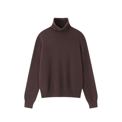 XWI欣未珍奢羊绒羊毛内搭针织衫女秋冬无缝一体百搭堆堆领打底衫