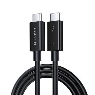 绿联雷电5数据线双头typec移动硬盘Thunderbolt4高清16k显示器usb3.1电脑音视频投屏全功能120Gbps高速传输线