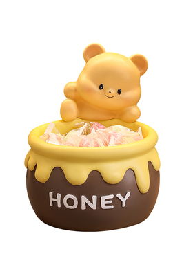 花草堂黄油小熊钥匙收纳玄关摆件