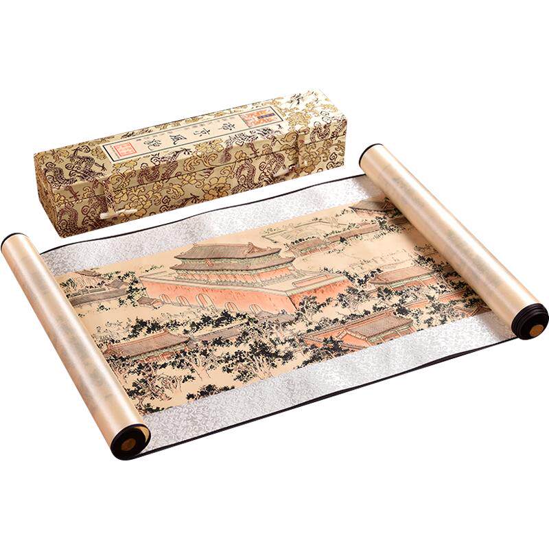 北京特色丝绸画外事出国手工艺品