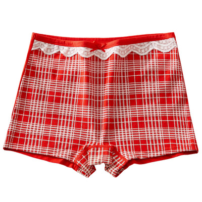 少女本命年蛇年大红色纯棉平角裤