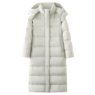 FANLE STUDIOS新国标95白金鹅绒加厚可收腰可拆卸连帽长款羽绒服