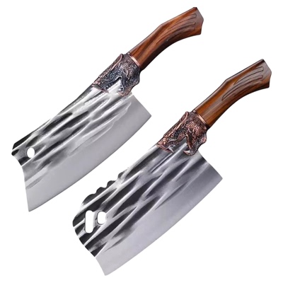 龙泉锻打不锈钢切菜刀斩切两用刀