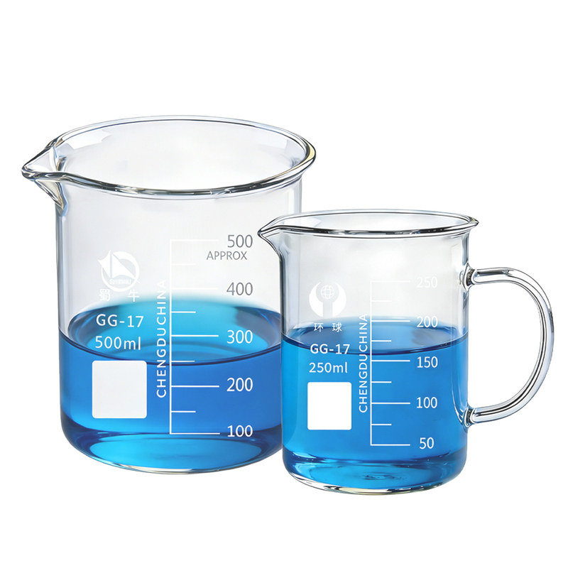 环球/蜀牛玻璃烧杯带柄烧杯50 100 150 250 500 1000 2000ml三角量杯温酒器加厚耐高温高型刻度烧