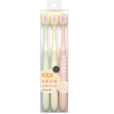 凸面宽头软毛牙刷三支装