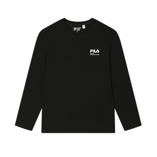 FILA 斐乐官方情侣款针织长袖运动T恤秋季休闲纯棉百搭宽松长上衣