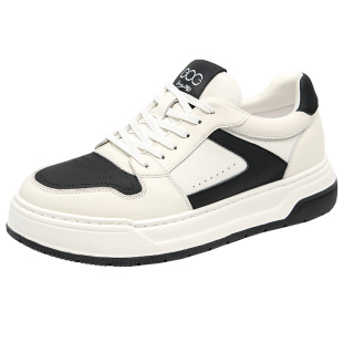 高哥增高板鞋男款低帮休闲鞋子头层牛皮男鞋冬季厚底运动鞋内增高