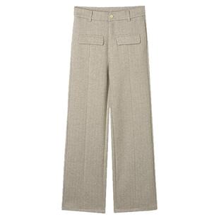 奥莱专柜品牌撤柜正品 AE冬装新款 松紧腰直筒裤纯色舒适休闲裤女