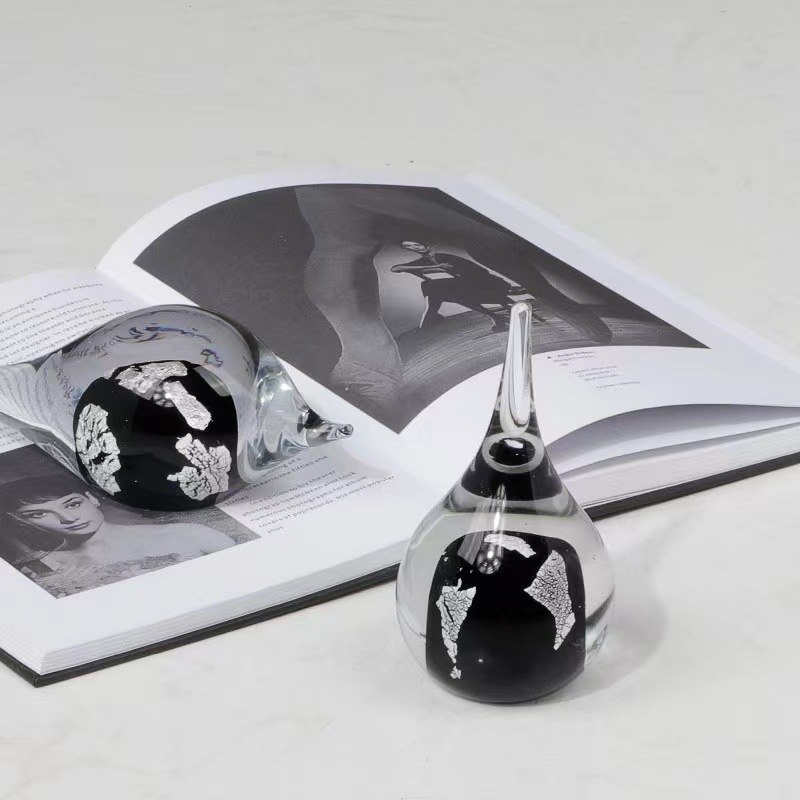 新品 现代简约琉璃水滴摆件样板房售楼处客厅艺术家居桌面软装饰