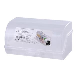 日本进口七格药盒便携药品分装盒分隔药物收纳盒子家用分类小药箱