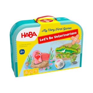 德国HABA早教玩具逻辑思维桌游游戏动物医生工具箱打针过家家2岁3